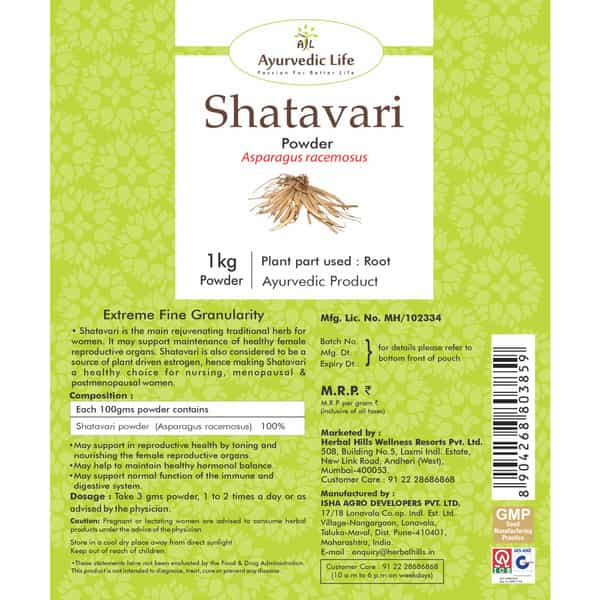Ayurvedic Life Shatavari Powder - 1 Kg Value Pack Of 2
