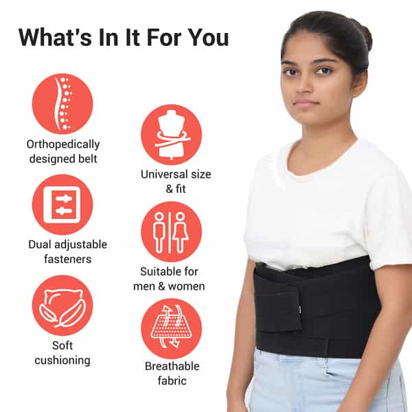 Sandpuppy Backbrace - Contoured Lumbar Support Belt | Rigid Immobilization Back Support Belt