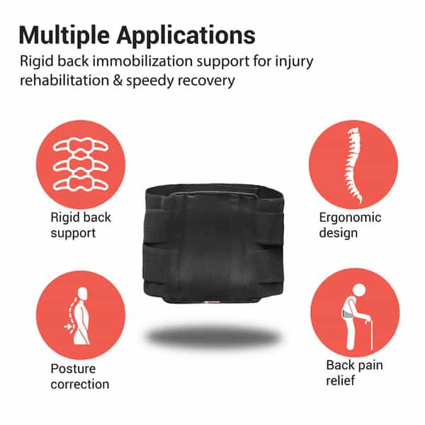 Sandpuppy Backbrace - Contoured Lumbar Support Belt | Rigid Immobilization Back Support Belt
