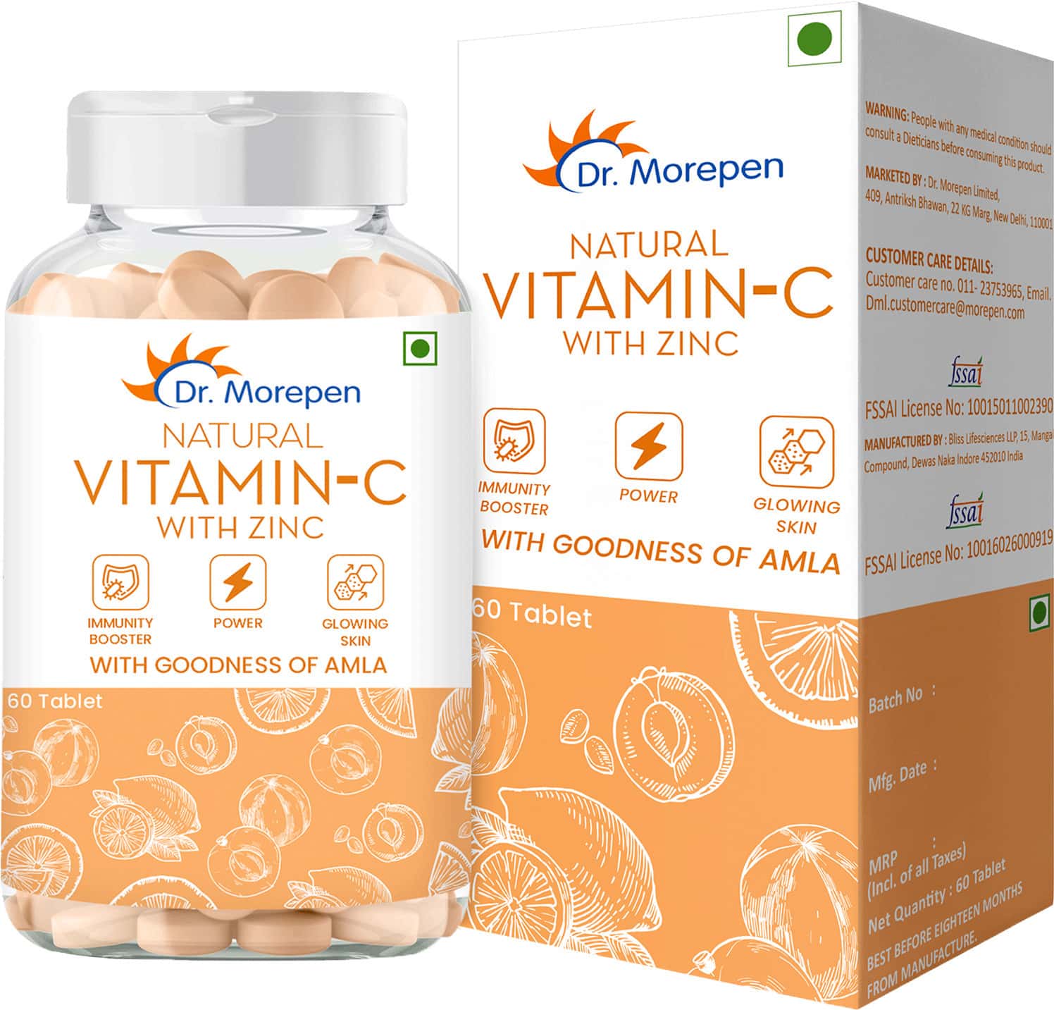 Buy DR. MOREPEN NATURAL VITAMIN C WITH ZINC TABLETS FOR IMMUNITY