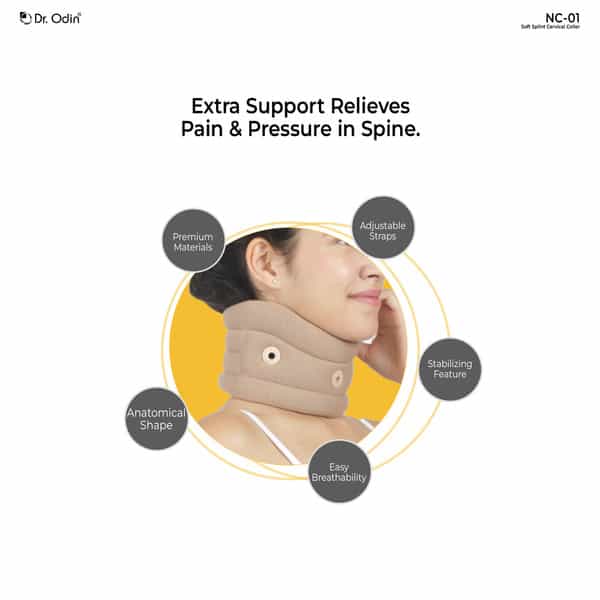 Dr. Odin Nc-01 Soft Splint Cervical Collar - Superior Comfort | Advanced Support | Versatile | Large