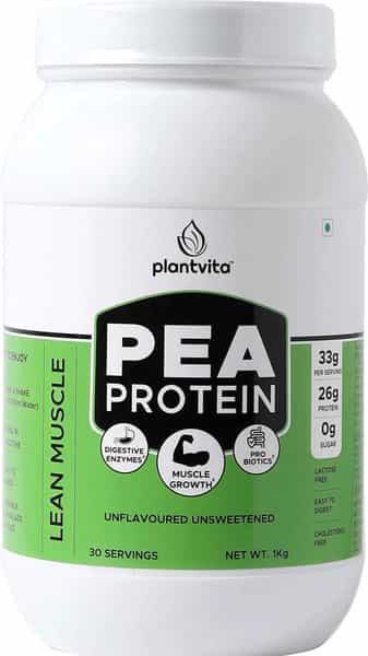 Plantvita Pea Protein - 1Kg Jar Unflavoured & Unsweetened