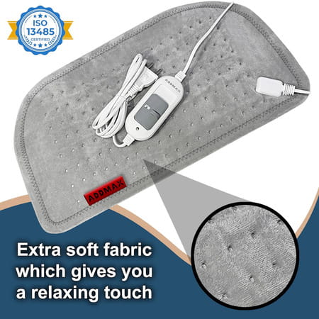 Addmax Electric Heating Pad - Orthopaedic Heating Belt For Back Cramps Waist Pain Relief