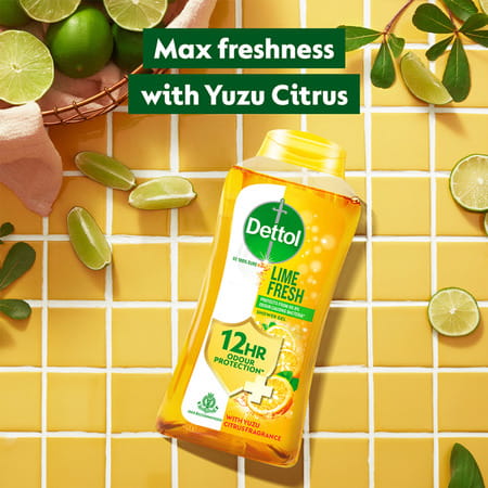Dettol Lime Fresh Body Wash And Shower Gel Bottle For Women And Men | 250ml