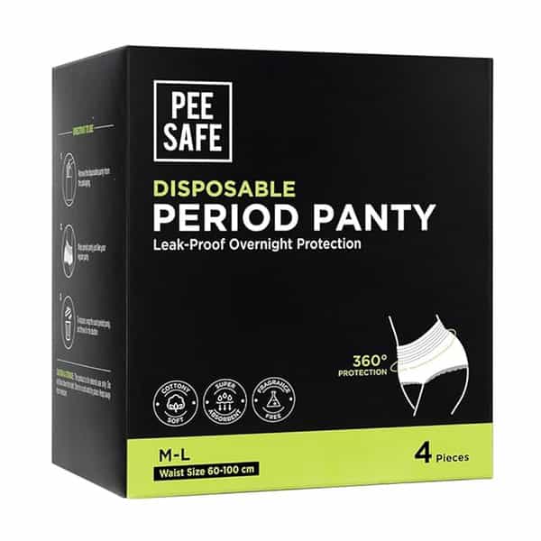Pee Safe Disposable Period Panties For Women Leak Proof | M-L | Pack Of 4 | 360 Protection