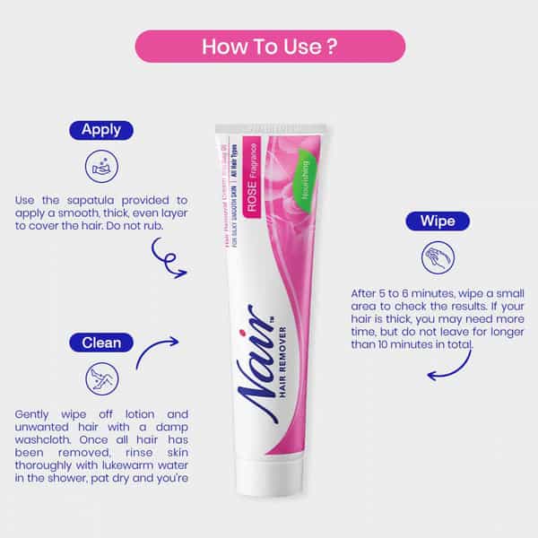 Nair Hair Remover Cream - Rose Fragrance - 110G