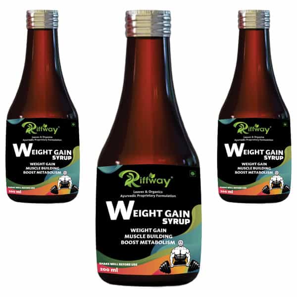 Riffway Weight Gain Syrup | Gain Weight The Right Way 100% Ayurvedic (3X200ml)