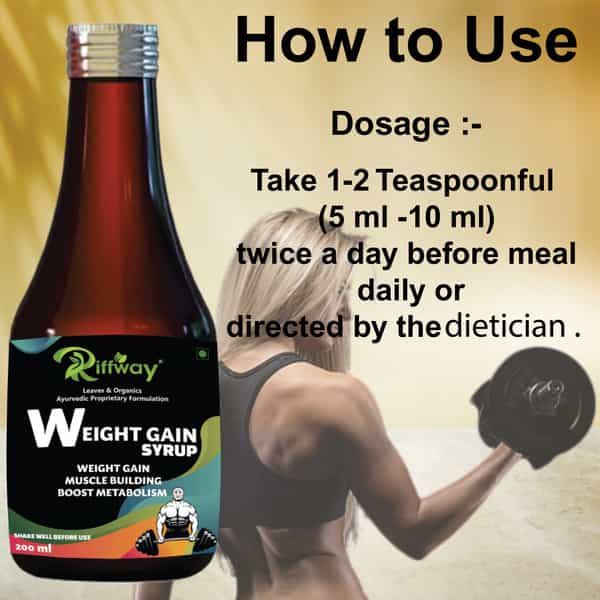 Riffway Weight Gain Syrup | Gain Weight The Right Way 100% Ayurvedic (3X200ml)