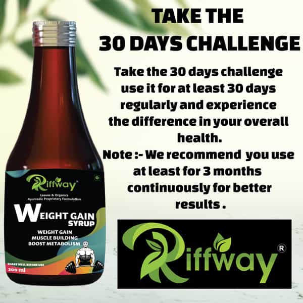 Riffway Weight Gain Syrup | Gain Weight The Right Way 100% Ayurvedic (3X200ml)