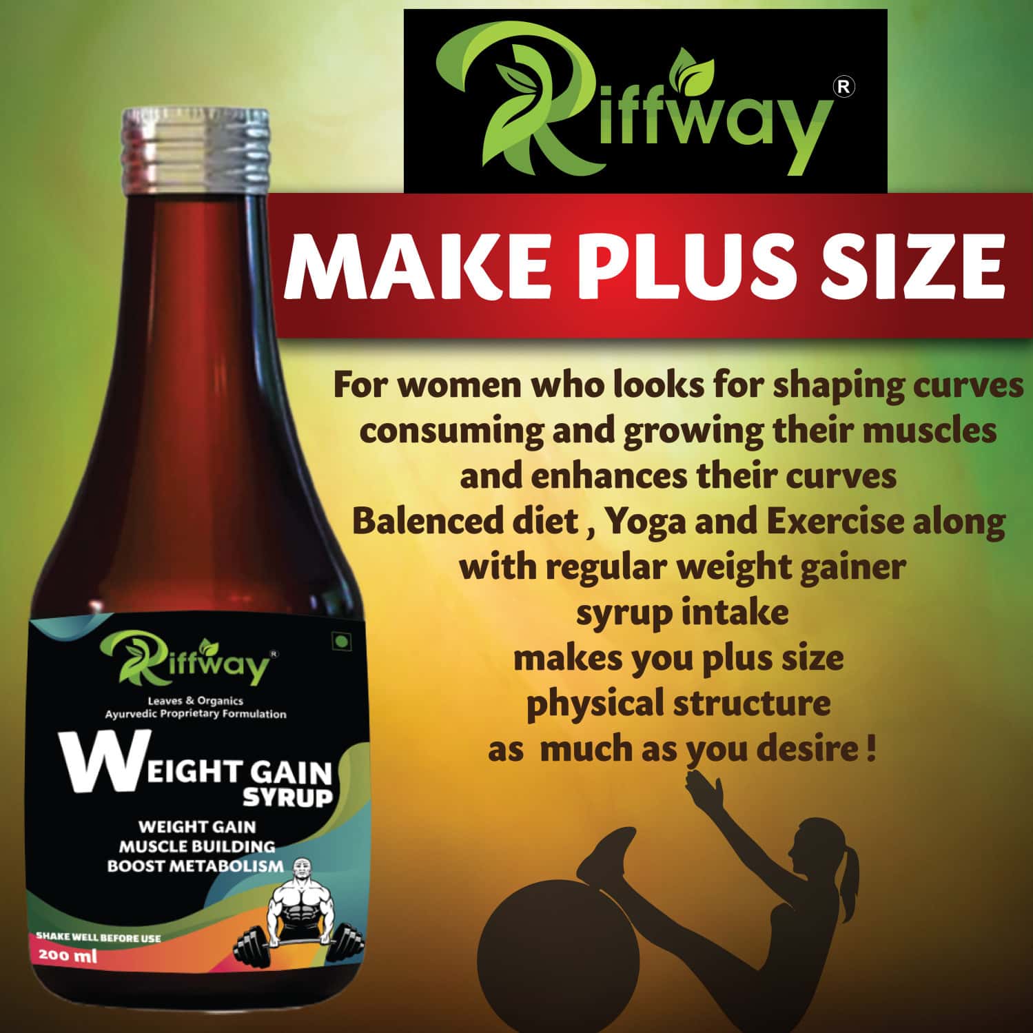 Buy RIFFWAY WEIGHT GAIN SYRUP GAIN WEIGHT THE RIGHT WAY 100