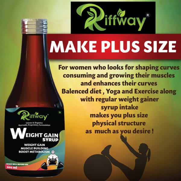Riffway Weight Gain Syrup | Gain Weight The Right Way 100% Ayurvedic (3X200ml)