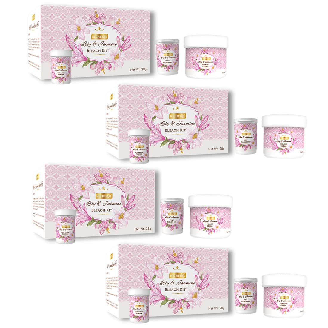 Lily & Jasmine Bleach Kit 28 G Pack Of 4