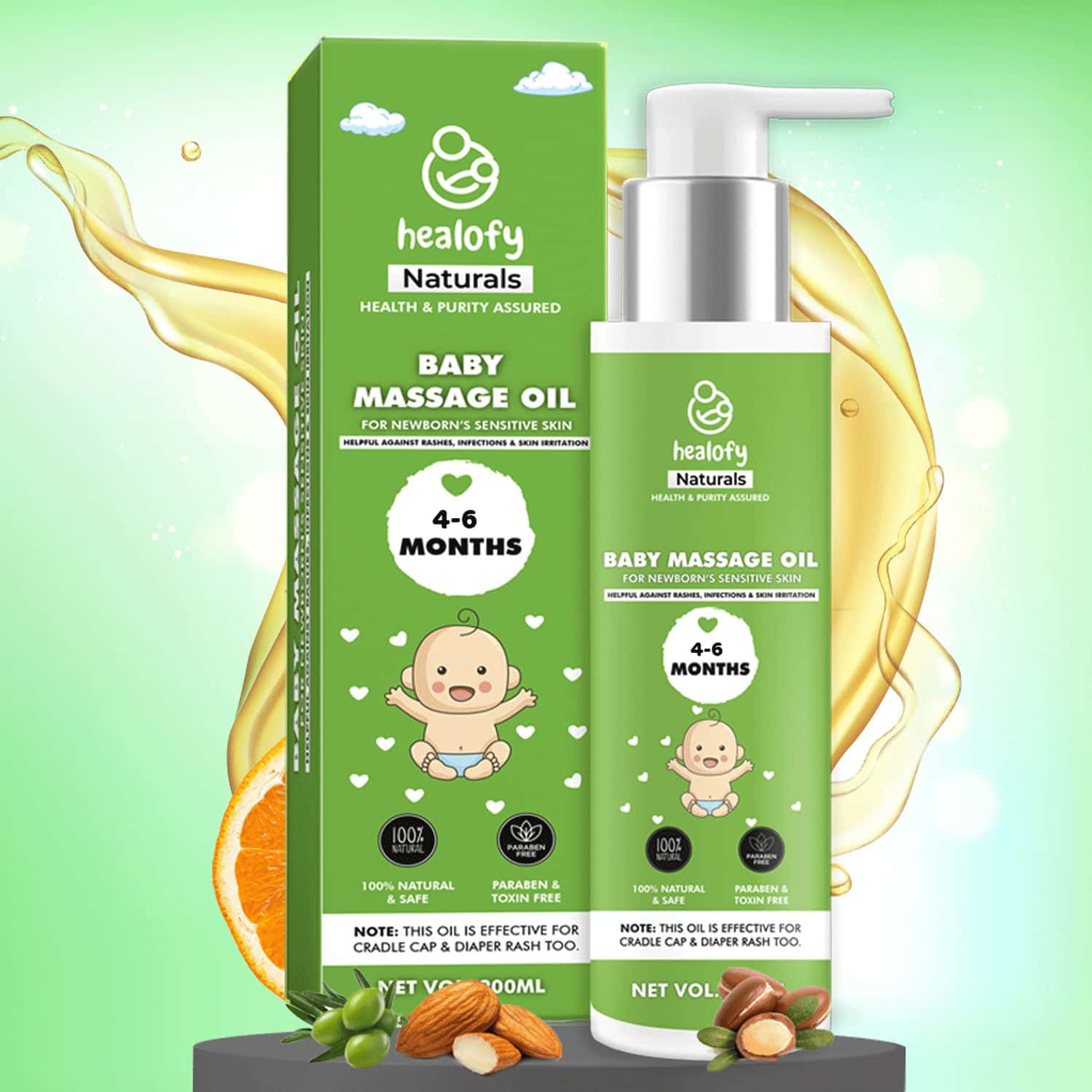 Healofy Naturals Massage Oil For 4 To 6 Months Old- 200ml