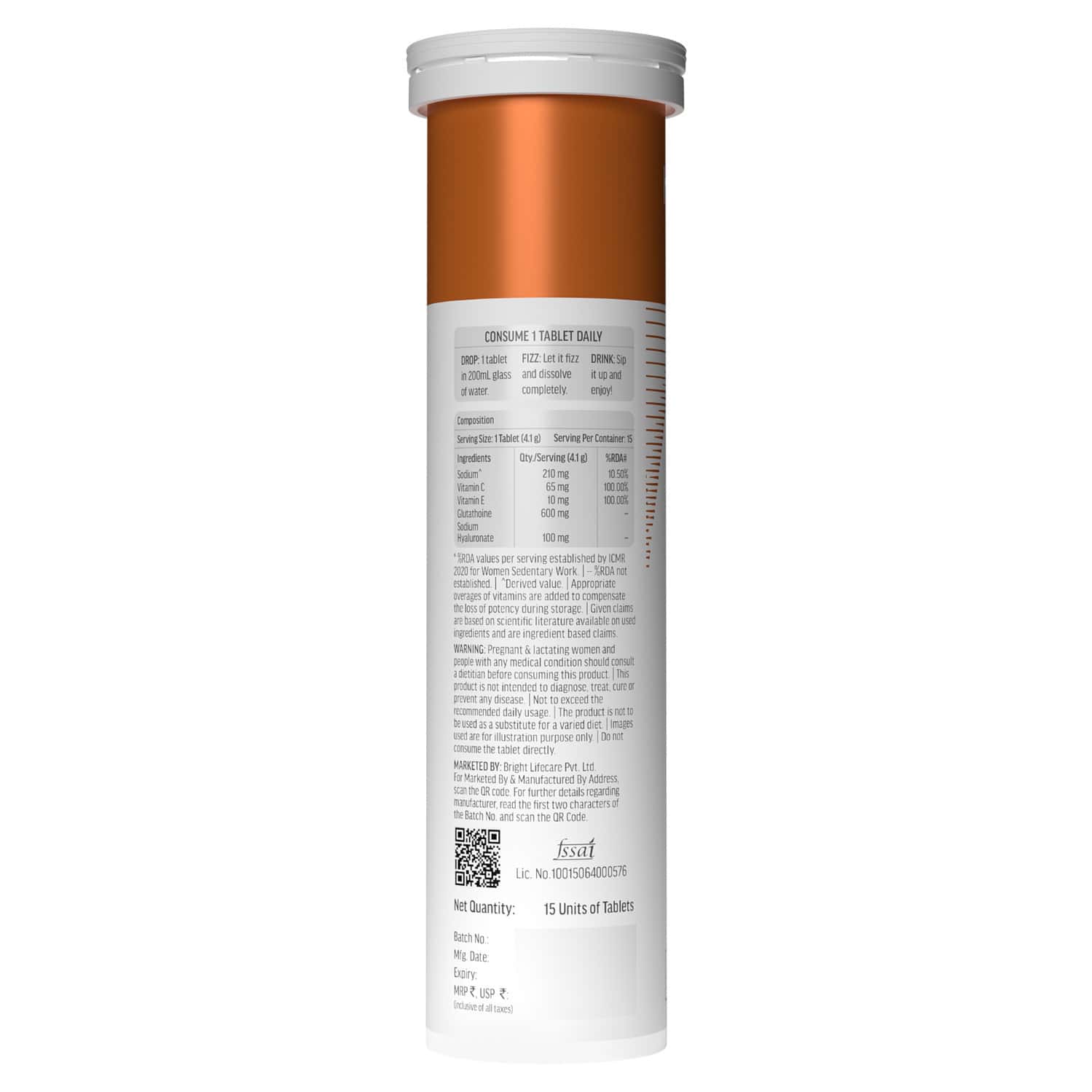 Buy HK VITALS GLUTATHIONE | L-GLUTATHIONE EFFERVESCENT TABLET | ORANGE