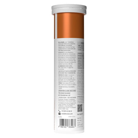Hk Vitals Glutathione | L-Glutathione Effervescent Tablet | Orange | 15N (Pack Of 2)