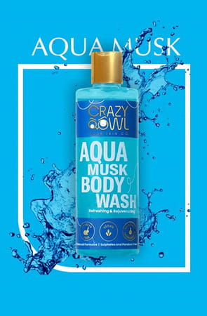 Crazy Owl Aqua Musk + Mint & Tea Tree Body Wash Combo Pack Long Lasting Fragrance & Freshness