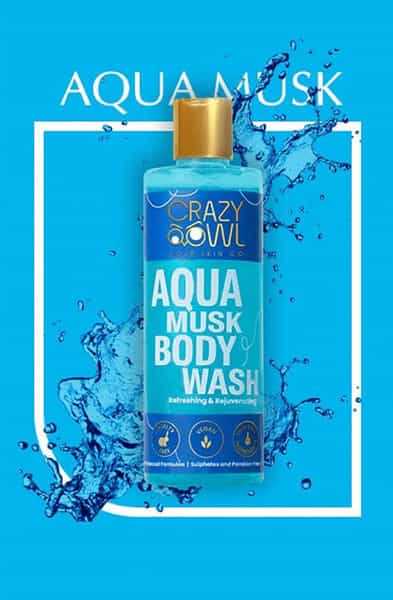 Crazy Owl Aqua Musk + Mint & Tea Tree Body Wash Combo Pack Long Lasting Fragrance & Freshness
