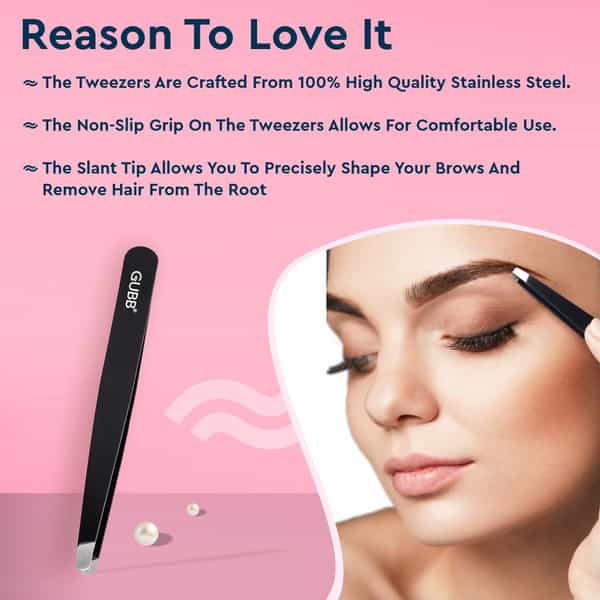 Gubb Usa Slant Tip Tweezer For Eyebrows | Facial Hair.