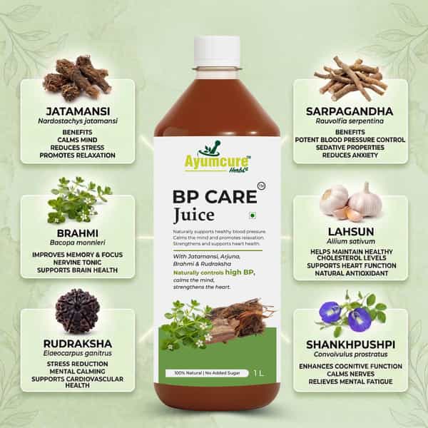 Ayumcure Bp Care Juice For Men & Women | To Manage High Blood Pressure | Sugar Free -1L