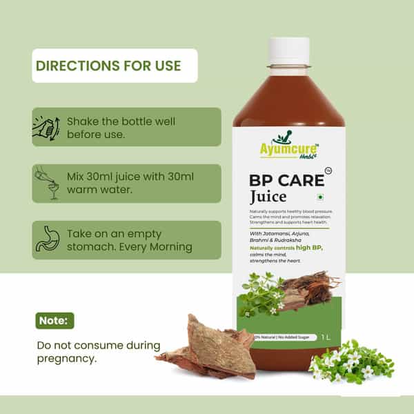 Ayumcure Bp Care Juice For Men & Women | To Manage High Blood Pressure | Sugar Free -1L