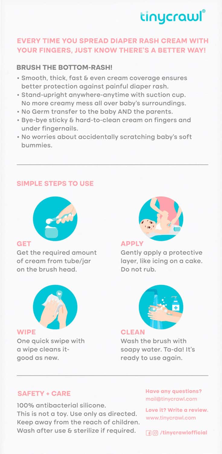 Buy TINYCRAWL BOTTOMRASH BRUSH DIAPER RASH CREAM APPLICATOR Online