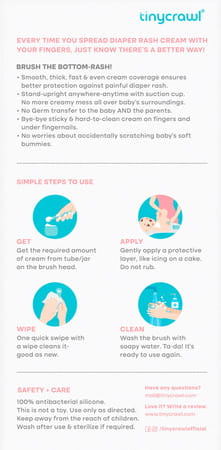 Tinycrawl Bottom-Rash Brush - Diaper Rash Cream Applicator