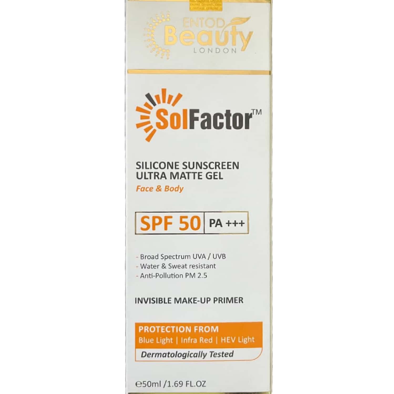 Solfactor Spf 50 Pa+++ Silicone Sunscreen Ultra Matte Gel 50 Ml