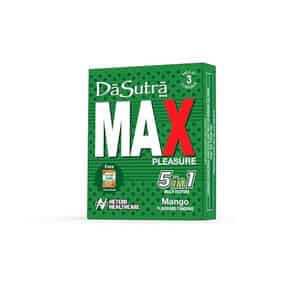 Dasutra Max Pleasure Condoms 3's Pack - With 396 Dots - Mango Flavour - Pack Of 10