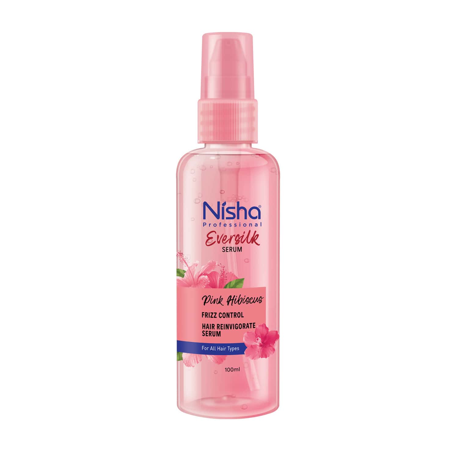 Nisha Hair Serum 100ml - Eversilk Pink Hibiscus For Dull & Frizzy Hair - Professional