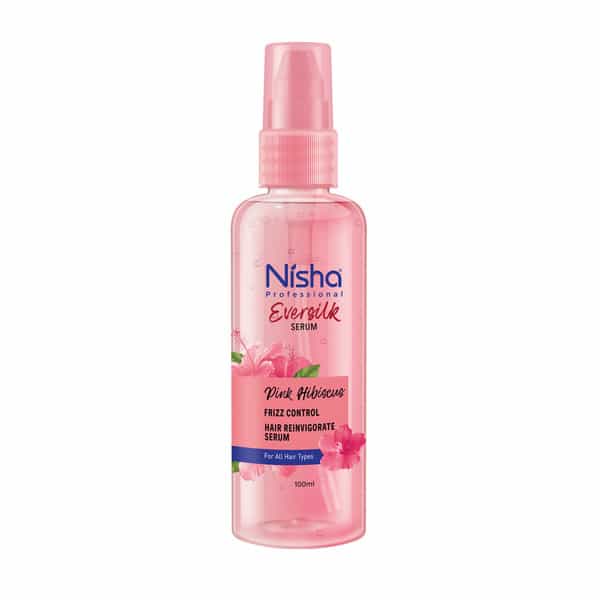 Nisha Hair Serum 100Ml - Eversilk Pink Hibiscus For Dull & Frizzy Hair - Professional