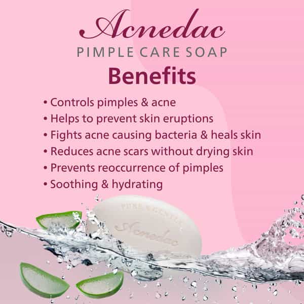 Acnedac Antiacne & Antipimple Soap 75 Gm | Aloe & Salicylic Acid (Pack Of 4)