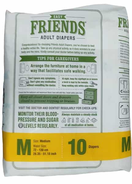 Friends Easy Adult Diaper | Tape Style | (M) 72-130Cm | 10 Unit