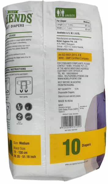 Friends Easy Adult Diaper | Tape Style | (M) 72-130Cm | 10 Unit