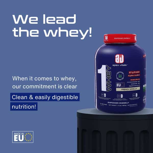 Apex Vitals 1 Whey - Grass-Fed Whey | 27G Protein Digestive Enzymes French Vanilla - 4Lbs