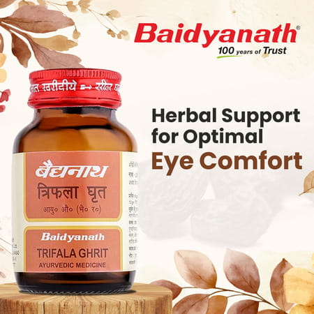 Baidyanath Triphala Ghrit | Helps In Vision & Eye Disorders | Relieves Dry Eyes & Eye Pain - 100g