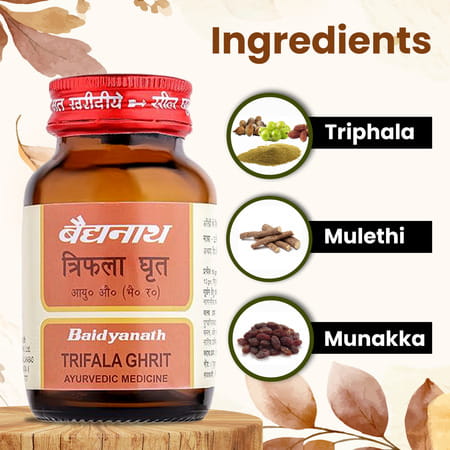 Baidyanath Triphala Ghrit | Helps In Vision & Eye Disorders | Relieves Dry Eyes & Eye Pain - 100g