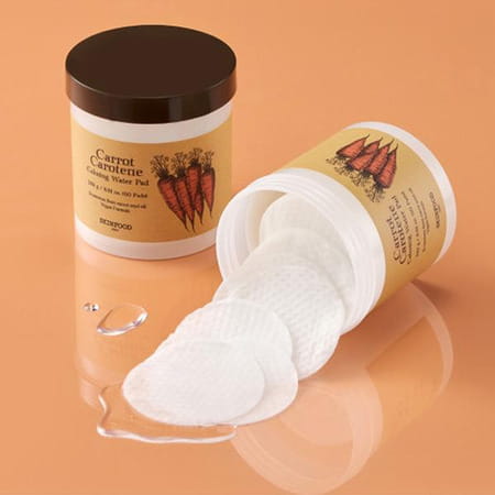 Skinfood Carrot Carotene Calming Water Toner Pads - 100% Cotton - 8.81 Oz (60 Pads)