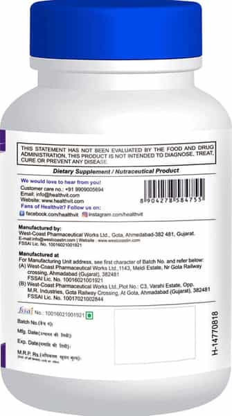 Healthvit Msm Methyl Sulfonyl Menthane 1000 Mg - 60 Tablets