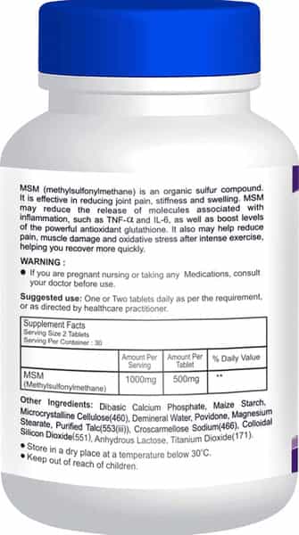 Healthvit Msm Methyl Sulfonyl Menthane 1000 Mg - 60 Tablets