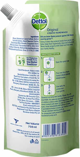 Dettol Handwash Refill Original - 750Ml (Buy 1 Get 1)