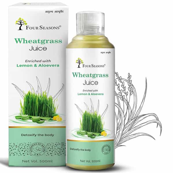 Four Seasons Wheatgrass Juice 500Ml | Superfood For Live Detox | Weight & Cholesterol Management
