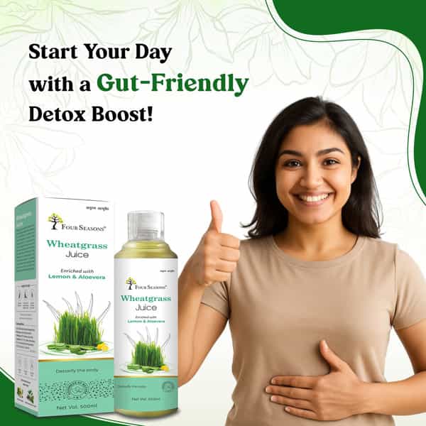 Four Seasons Wheatgrass Juice 500Ml | Superfood For Live Detox | Weight & Cholesterol Management