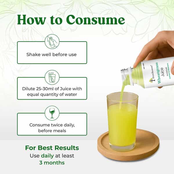 Four Seasons Wheatgrass Juice 500Ml | Superfood For Live Detox | Weight & Cholesterol Management