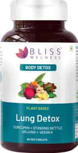 Bliss Welness Lung Detox |cleanse Respiratory Support Toxin Removal For Smokers- 60 Veg Tablets