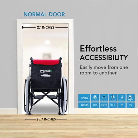 Everactiv Everyday Economy Foldable Wheelchair Red Color