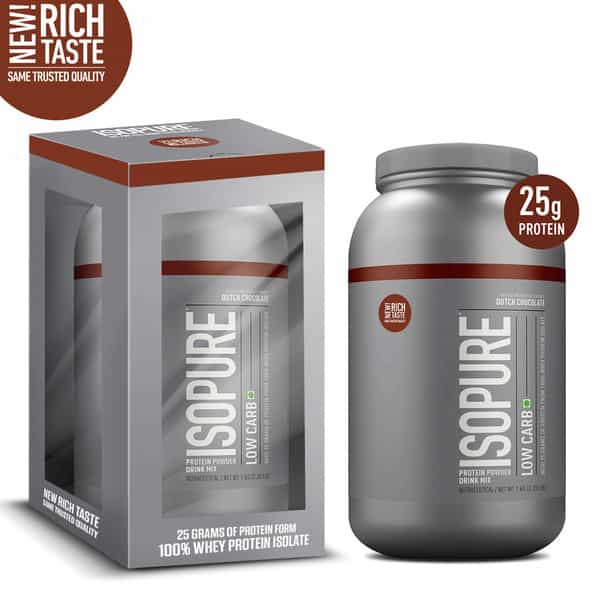 Isopure Low Carb Whey Protein Isolate Powder 2.20 Lbs 1 Kg (Dutch Chocolate)