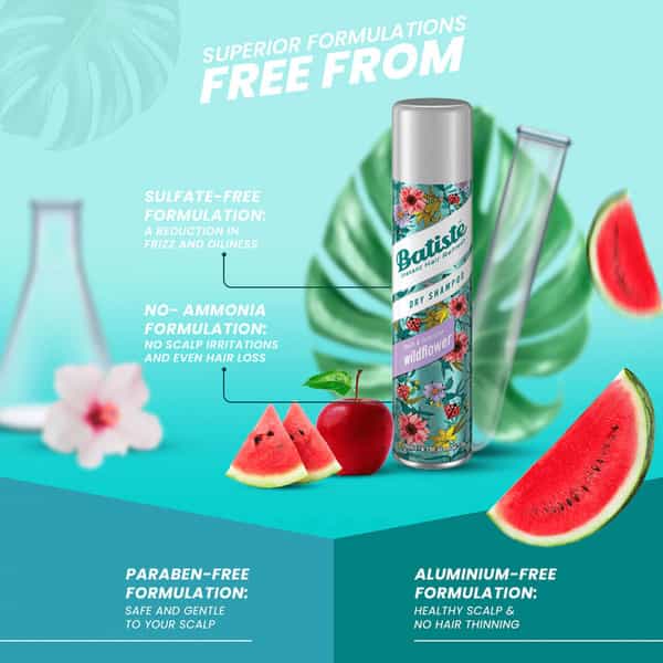 Batiste Instant Hair Refresh Dry Shampoo - Fresh & Femine Wildflower - 200Ml
