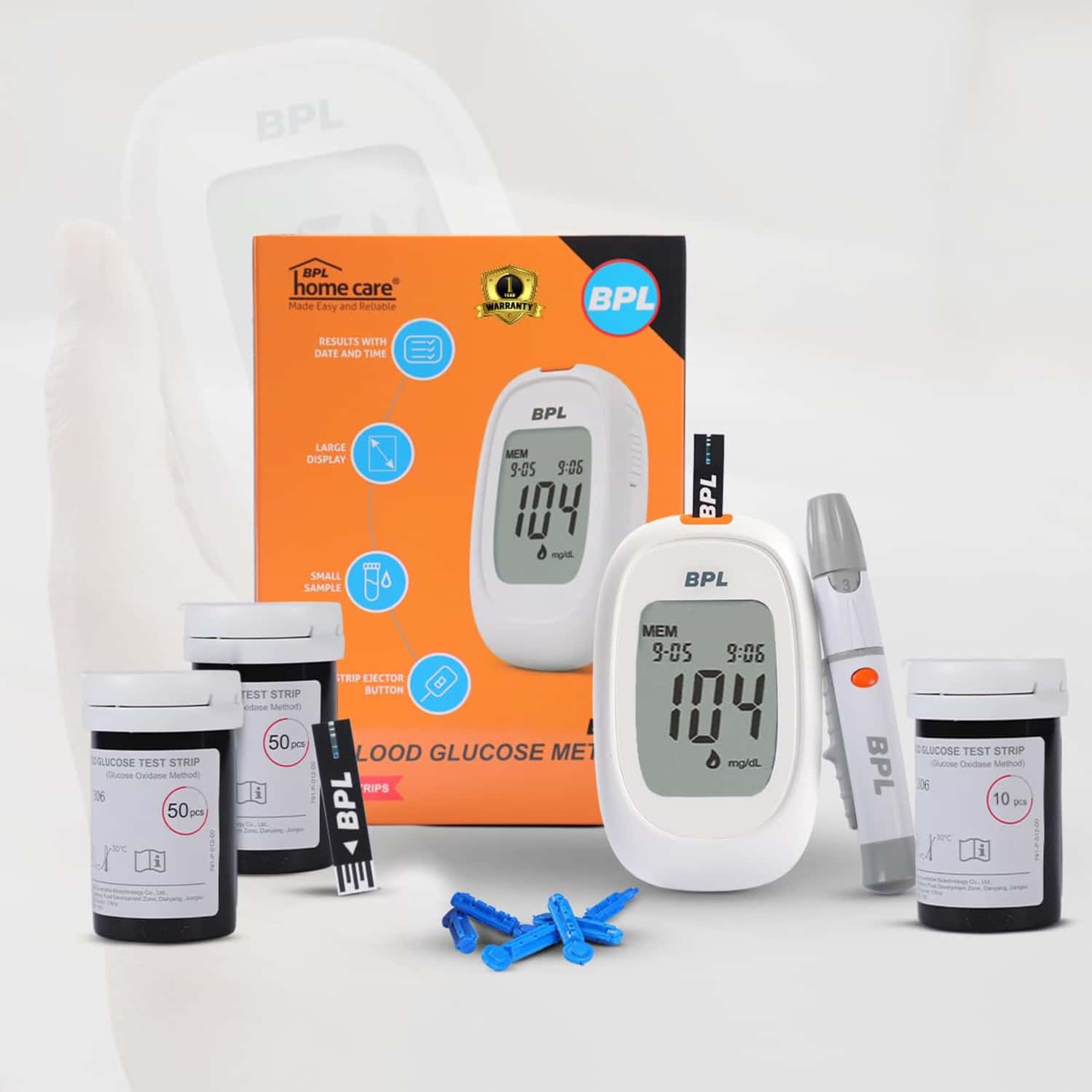 Bpl Medical Technologies Gluco Monitoring Device With Bottle Of 110 (10+100) Diabetes Test Strips
