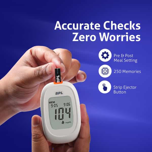 Bpl Medical Technologies Gluco Monitoring Device With Bottle Of 110 (10+100) Diabetes Test Strips