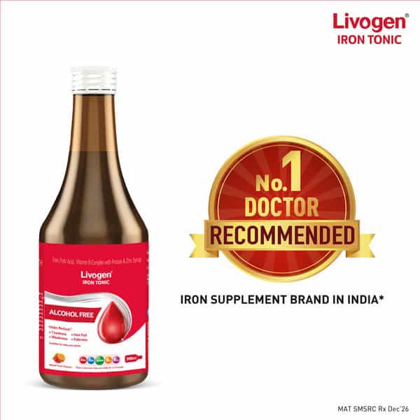 Livogen Iron Tonic | Complete Health Tonic | 9-In-1 Benefit Formula | Mixed Friut Flavour | 200 Ml